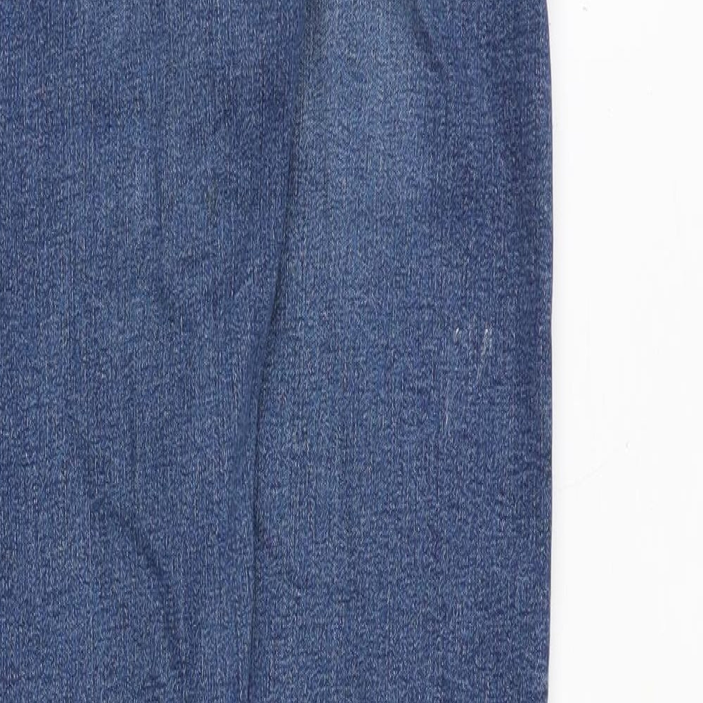 Topshop Womens Blue Cotton Skinny Jeans Size 28 in Regular Zip