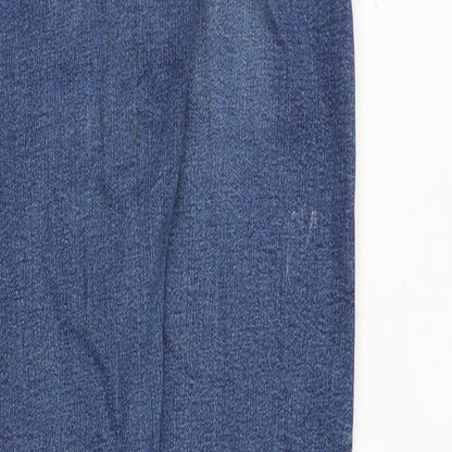 Topshop Womens Blue Cotton Skinny Jeans Size 28 in Regular Zip