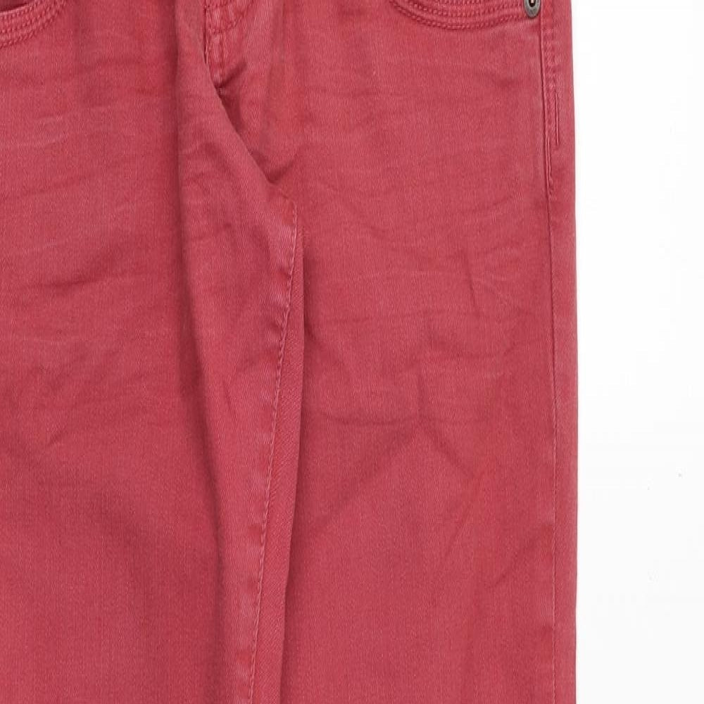 QS Womens Red Cotton Skinny Jeans Size 36 in Regular Zip