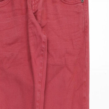 QS Womens Red Cotton Skinny Jeans Size 36 in Regular Zip