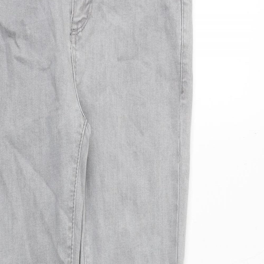Pull&Bear Womens Grey Cotton Skinny Jeans Size 10 Regular Zip