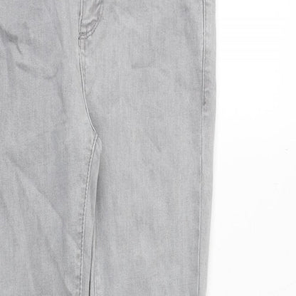 Pull&Bear Womens Grey Cotton Skinny Jeans Size 10 Regular Zip