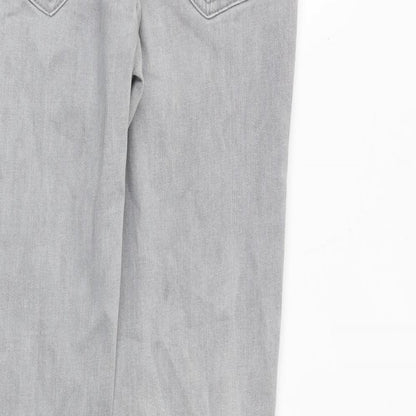 Pull&Bear Womens Grey Cotton Skinny Jeans Size 10 Regular Zip