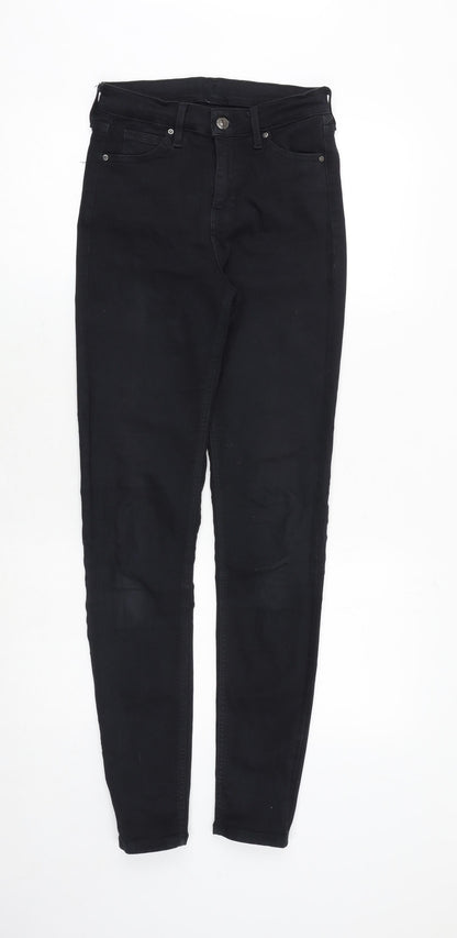Topshop Womens Black Cotton Skinny Jeans Size 26 in Regular Zip