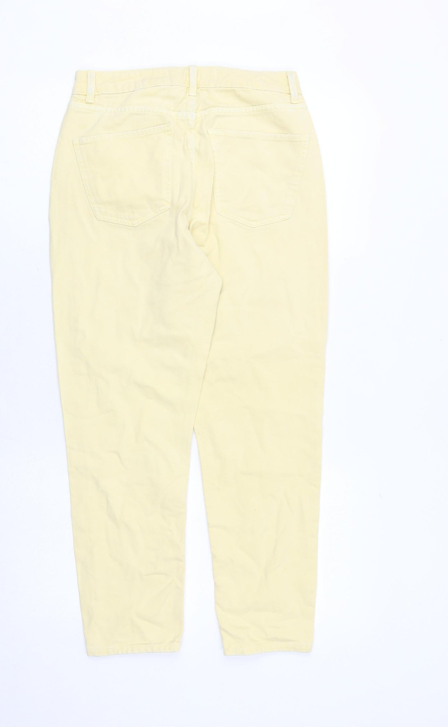 NEXT Womens Yellow Cotton Mom Jeans Size 8 Regular Zip