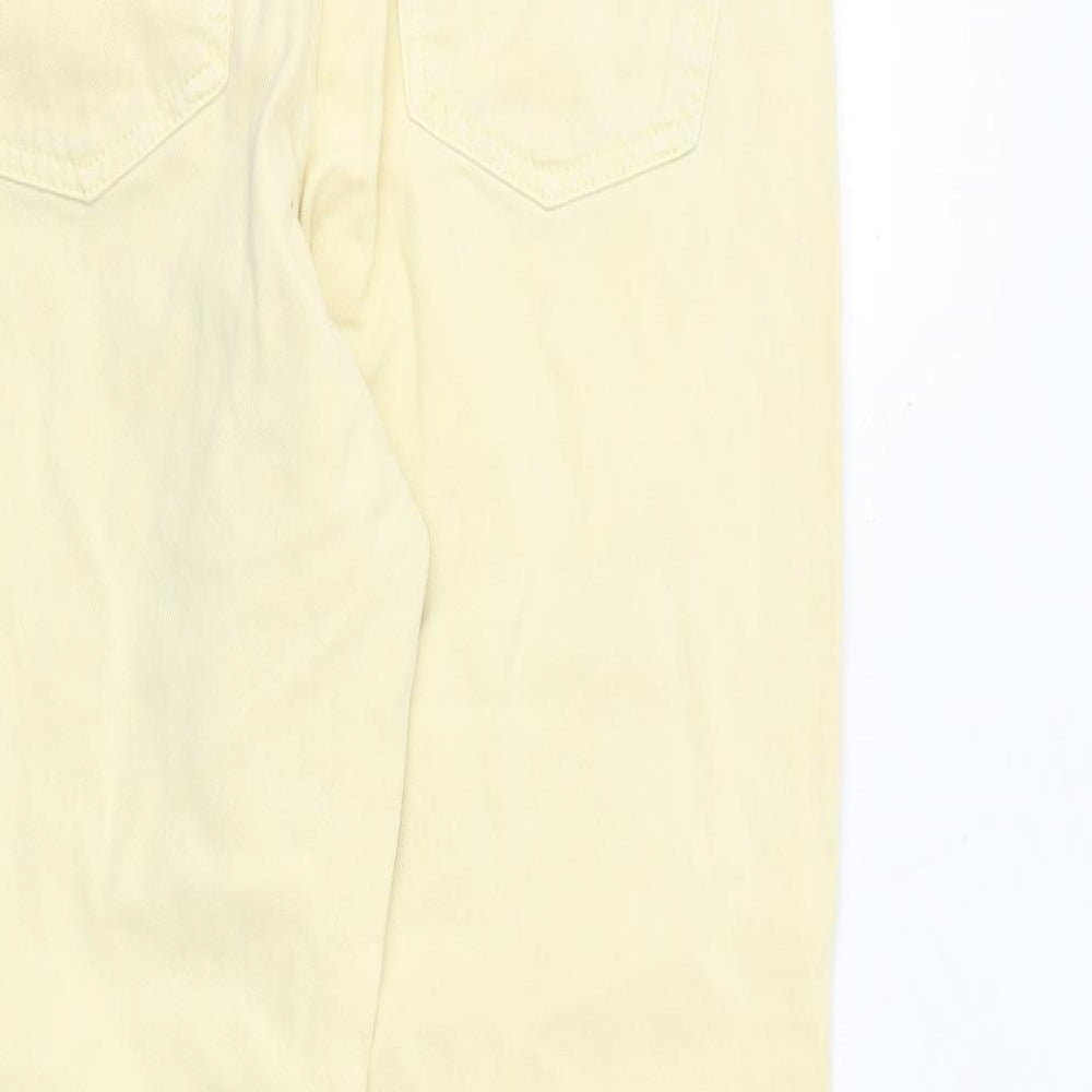 NEXT Womens Yellow Cotton Mom Jeans Size 8 Regular Zip