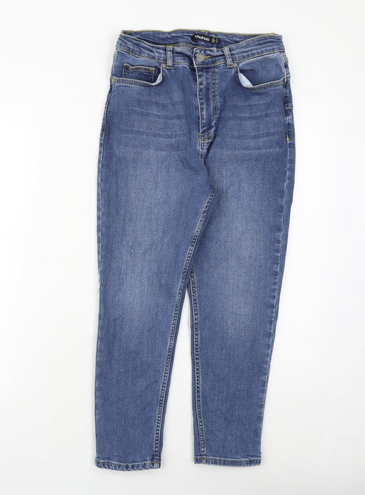 Boohoo Womens Blue Cotton Skinny Jeans Size 10 Regular Zip