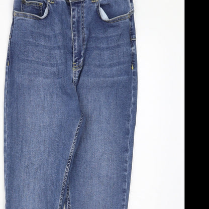 Boohoo Womens Blue Cotton Skinny Jeans Size 10 Regular Zip