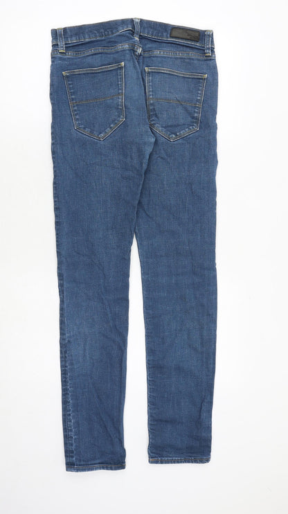 Marks and Spencer Mens Blue Cotton Skinny Jeans Size 30 in Regular Zip