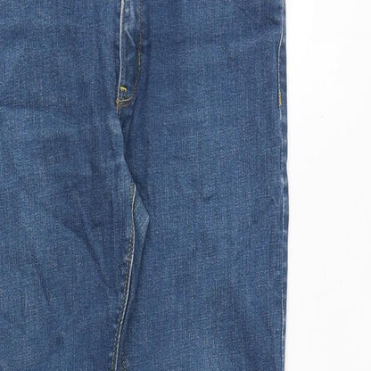 Marks and Spencer Mens Blue Cotton Skinny Jeans Size 30 in Regular Zip