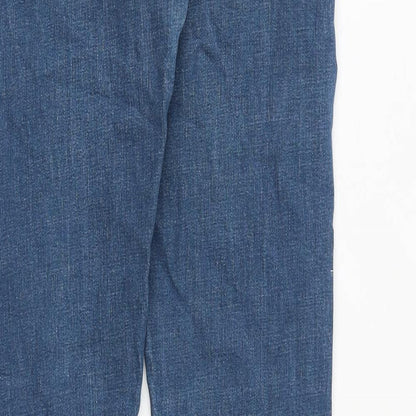 Marks and Spencer Mens Blue Cotton Skinny Jeans Size 30 in Regular Zip