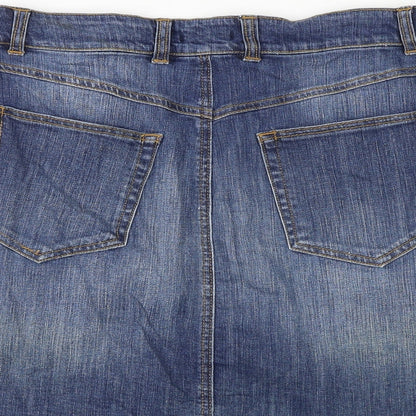 Baukjen Womens Blue Polyester A-Line Skirt Size 8 Zip