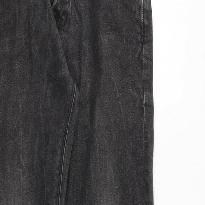 H&M Mens Grey Cotton Straight Jeans Size 30 in Regular Button