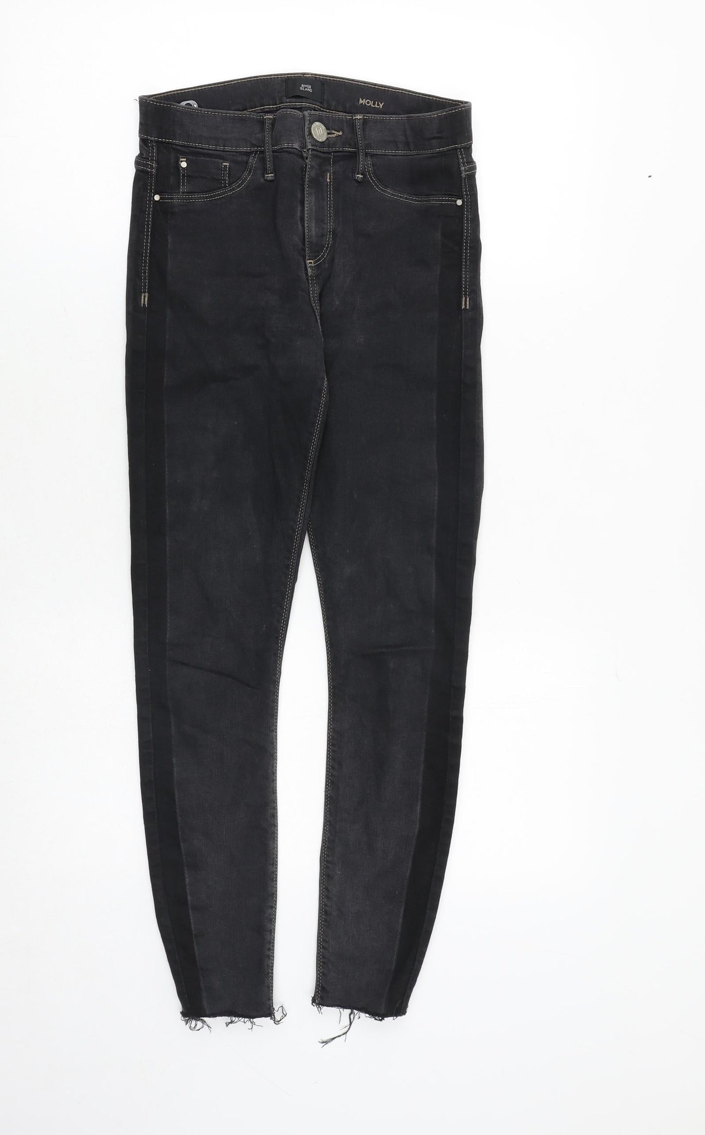 River Island Womens Black Polyester Skinny Jeans Size 8 Regular Zip