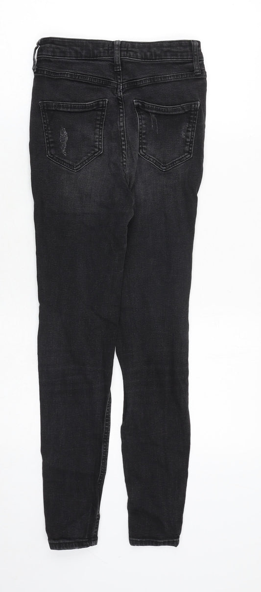 River Island Womens Grey Cotton Skinny Jeans Size 8 Regular Zip