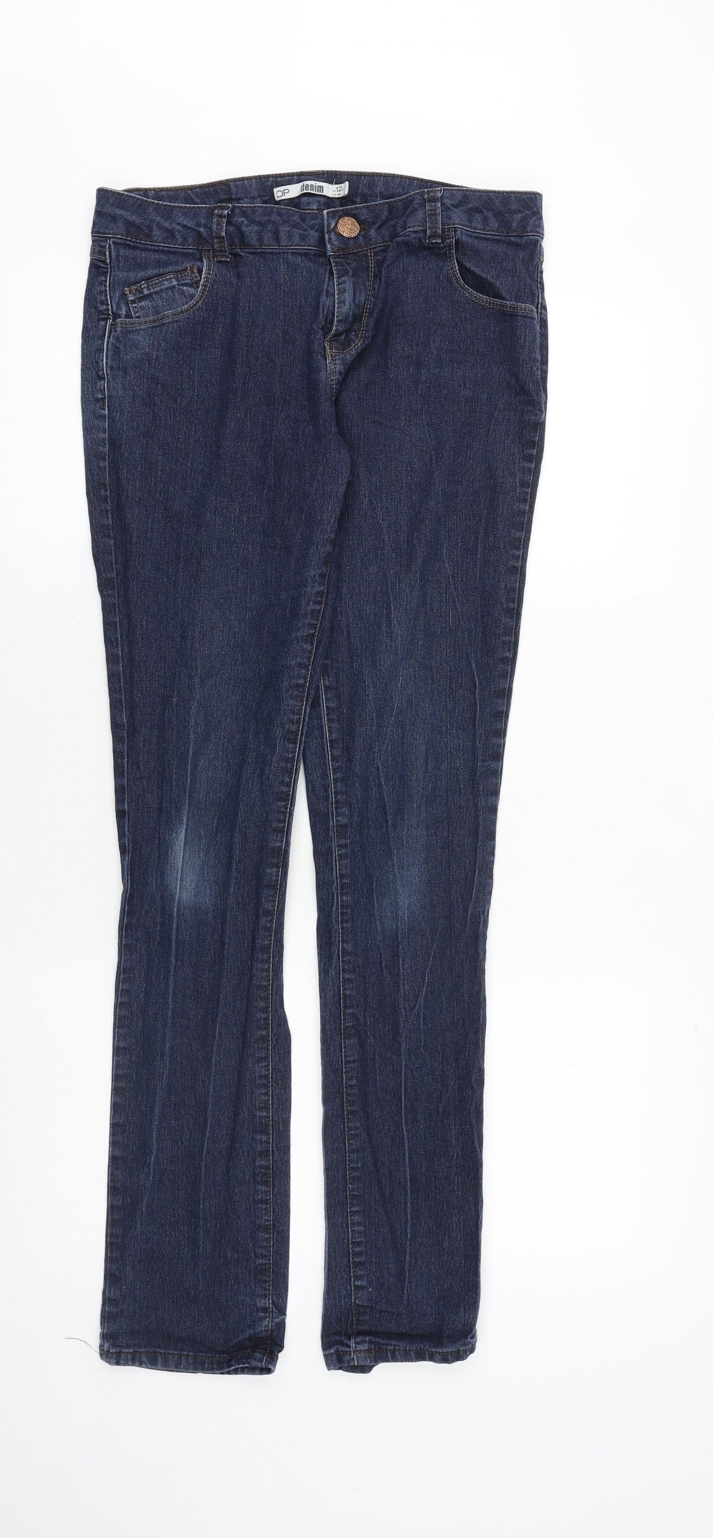 Dorothy Perkins Womens Blue Cotton Skinny Jeans Size 12 Regular Zip