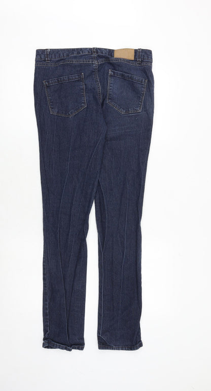 Dorothy Perkins Womens Blue Cotton Skinny Jeans Size 12 Regular Zip