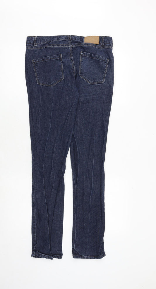 Dorothy Perkins Womens Blue Cotton Skinny Jeans Size 12 Regular Zip