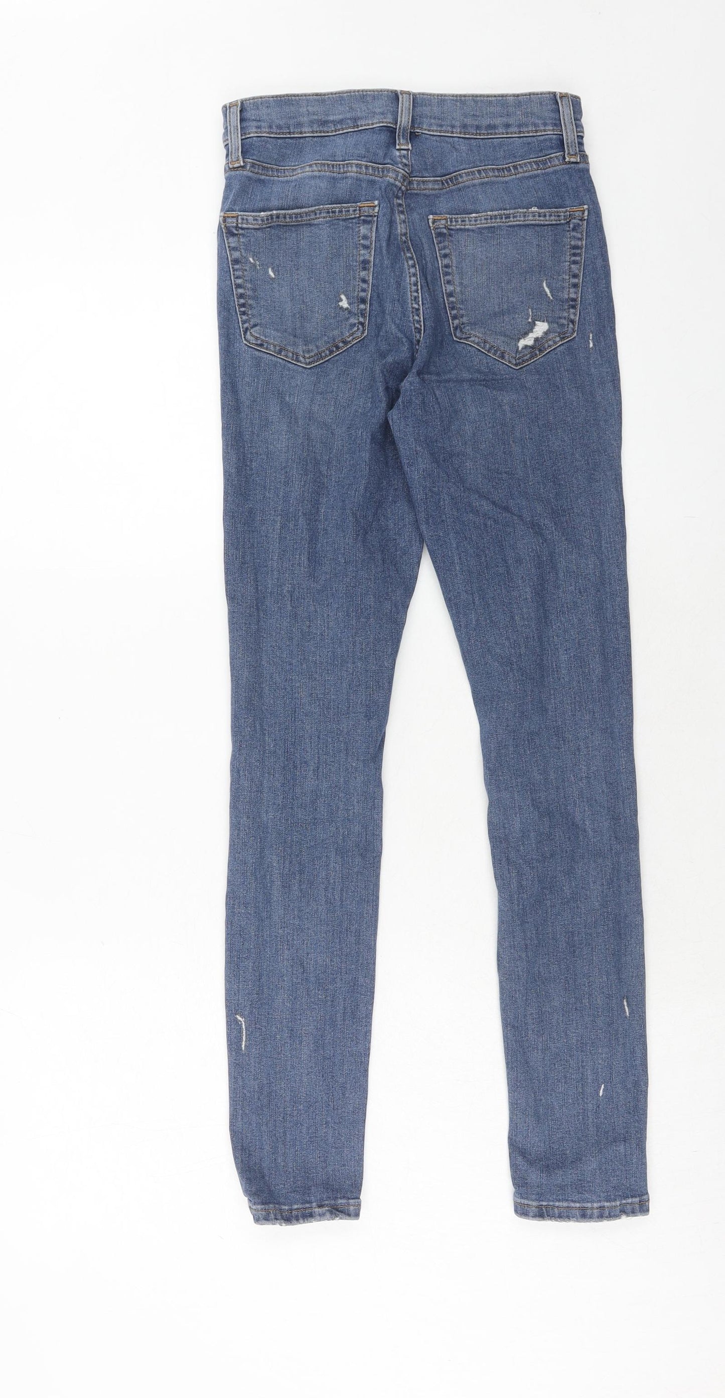 Topshop Womens Blue Cotton Skinny Jeans Size 26 in L32 in Regular Zip