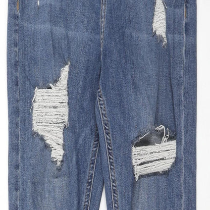 Topshop Womens Blue Cotton Skinny Jeans Size 26 in L32 in Regular Zip