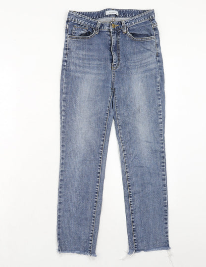 BLOCK Womens Blue Cotton Skinny Jeans Size M Regular Zip