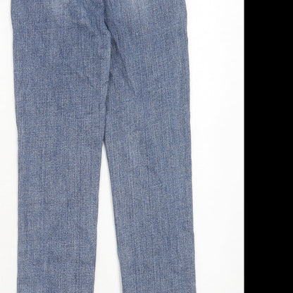 BLOCK Womens Blue Cotton Skinny Jeans Size M Regular Zip