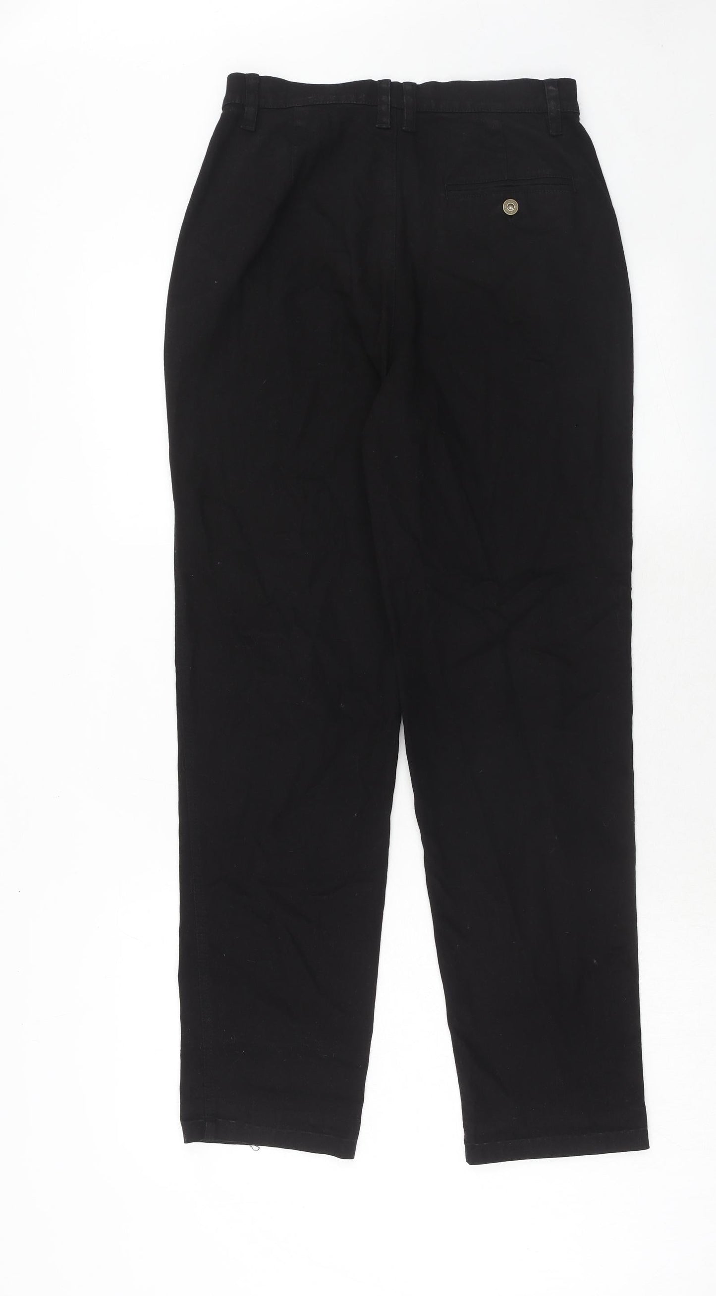 Liz Calborne Womens Black Cotton Straight Jeans Size 8 Regular Zip