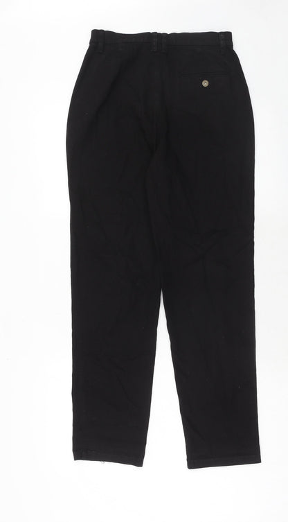Liz Calborne Womens Black Cotton Straight Jeans Size 8 Regular Zip