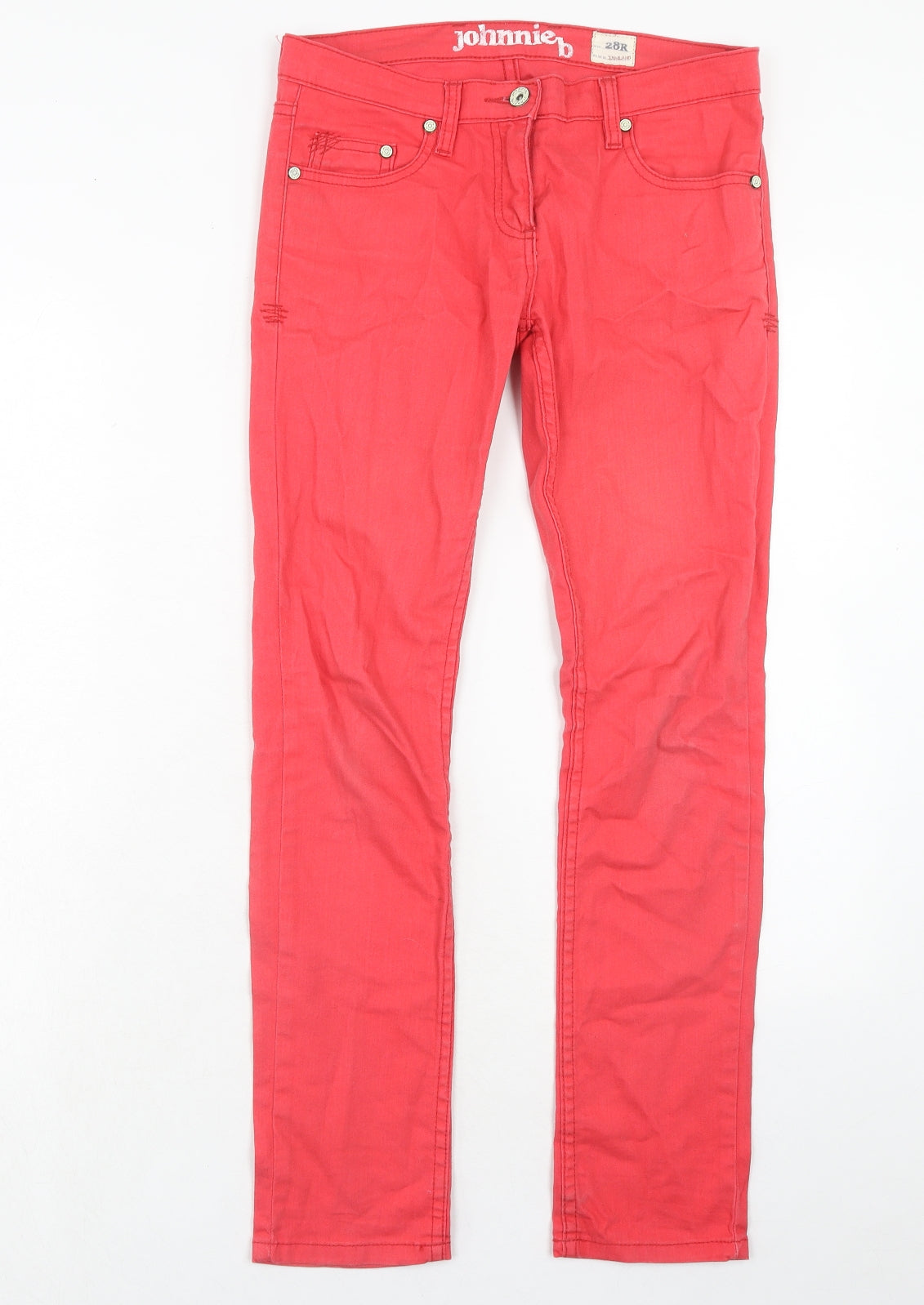Womens UK Size 28 in Johnnie B Regular Fit Skinny Red Jeans