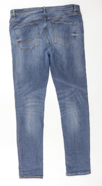 ASOS Womens Blue Cotton Skinny Jeans Size 34 in L32 in Regular Zip