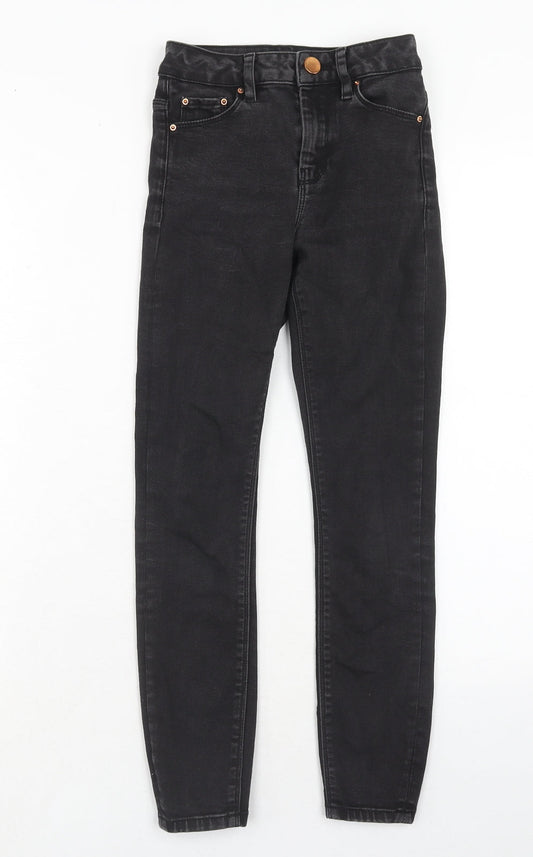 ASOS Womens Black Cotton Skinny Jeans Size 23 in L28 in Regular Zip