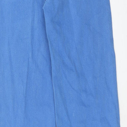 Mango Womens Blue Cotton Straight Jeans Size 6 Regular Zip
