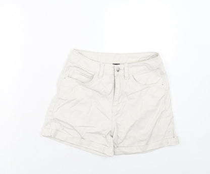 VERO MODA Womens Ivory Cotton Chino Shorts Size S Regular Zip
