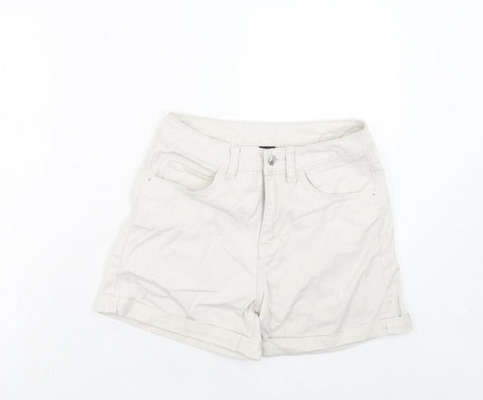 VERO MODA Womens Ivory Cotton Chino Shorts Size S Regular Zip