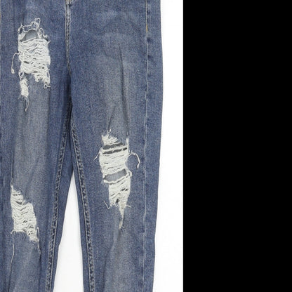 Topshop Womens Blue Cotton Skinny Jeans Size 28 in Regular Zip