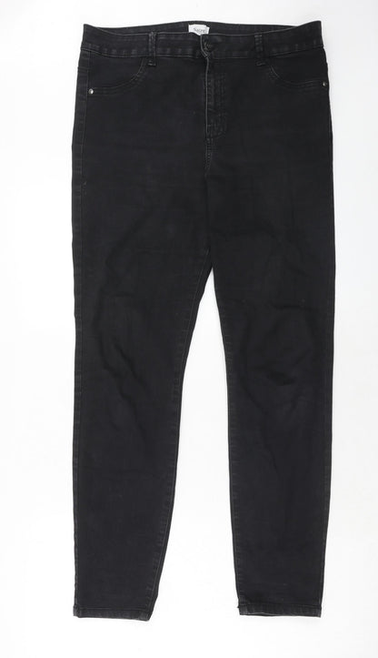 Saint Tropez Clothing Womens Black Cotton Skinny Jeans Size XL Regular Zip