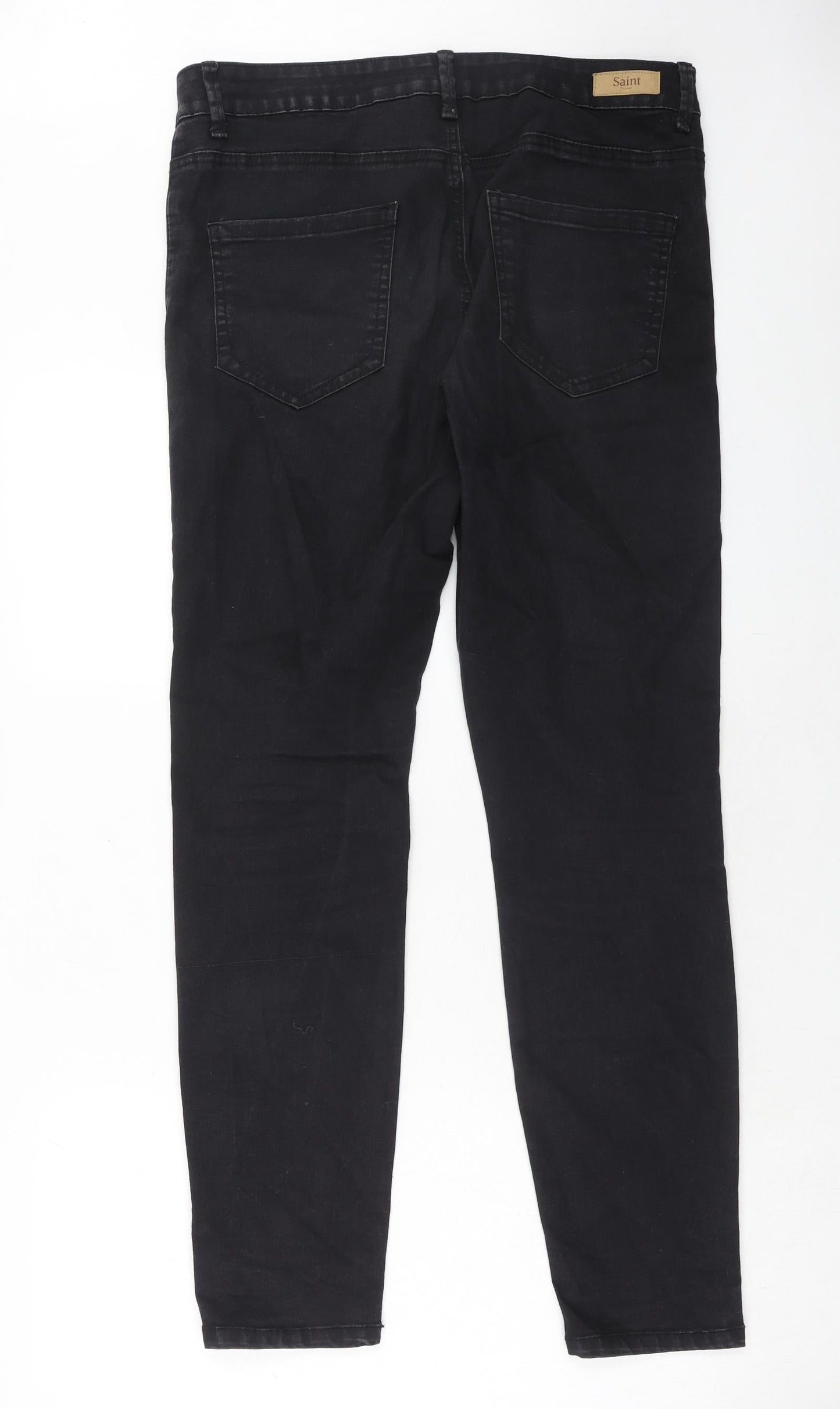 Saint Tropez Clothing Womens Black Cotton Skinny Jeans Size XL Regular Zip