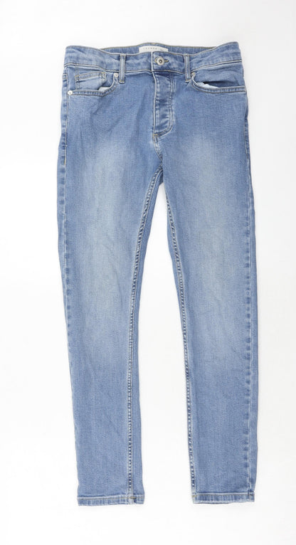 Mens UK Size 30 in Topman Relaxed Fit Skinny Blue Jeans
