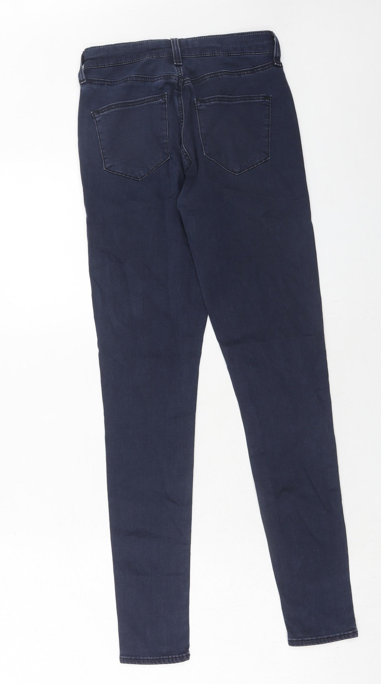 Topshop Womens Blue Cotton Skinny Jeans Size 24 in L32 in Regular Zip
