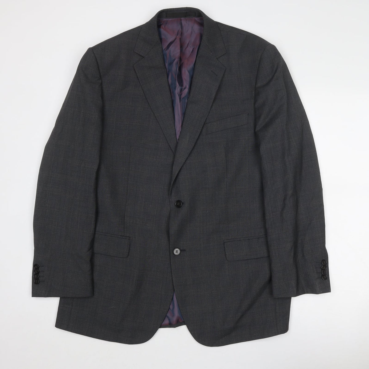 Colliezione Mens Grey Polyester Jacket Suit Jacket Size 40 Regular