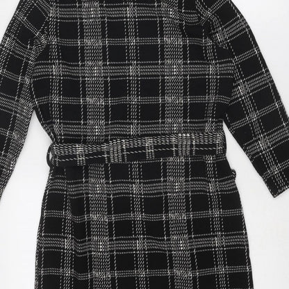 New Look Womens Black Geometric Polyester Shift Size 8 Round Neck Pullover