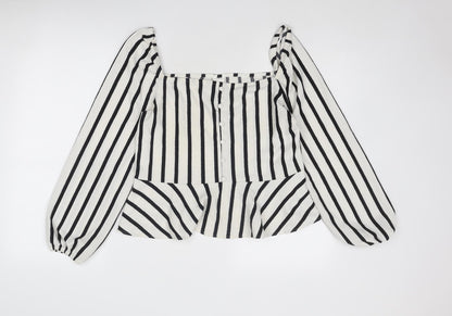 Womens UK Size L H&M White Basic Blouse