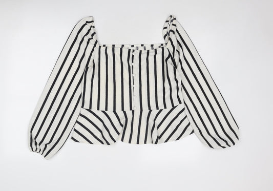 Womens UK Size L H&M White Basic Blouse