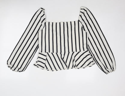 Womens UK Size L H&M White Basic Blouse