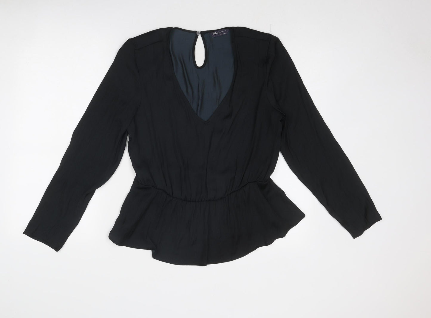 Womens UK Size 12 Marks and Spencer Black Basic Blouse
