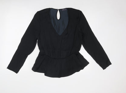 Womens UK Size 12 Marks and Spencer Black Basic Blouse