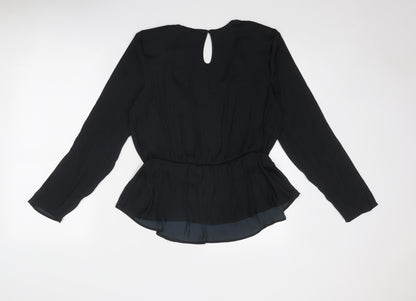 Womens UK Size 12 Marks and Spencer Black Basic Blouse