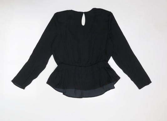 Womens UK Size 12 Marks and Spencer Black Basic Blouse