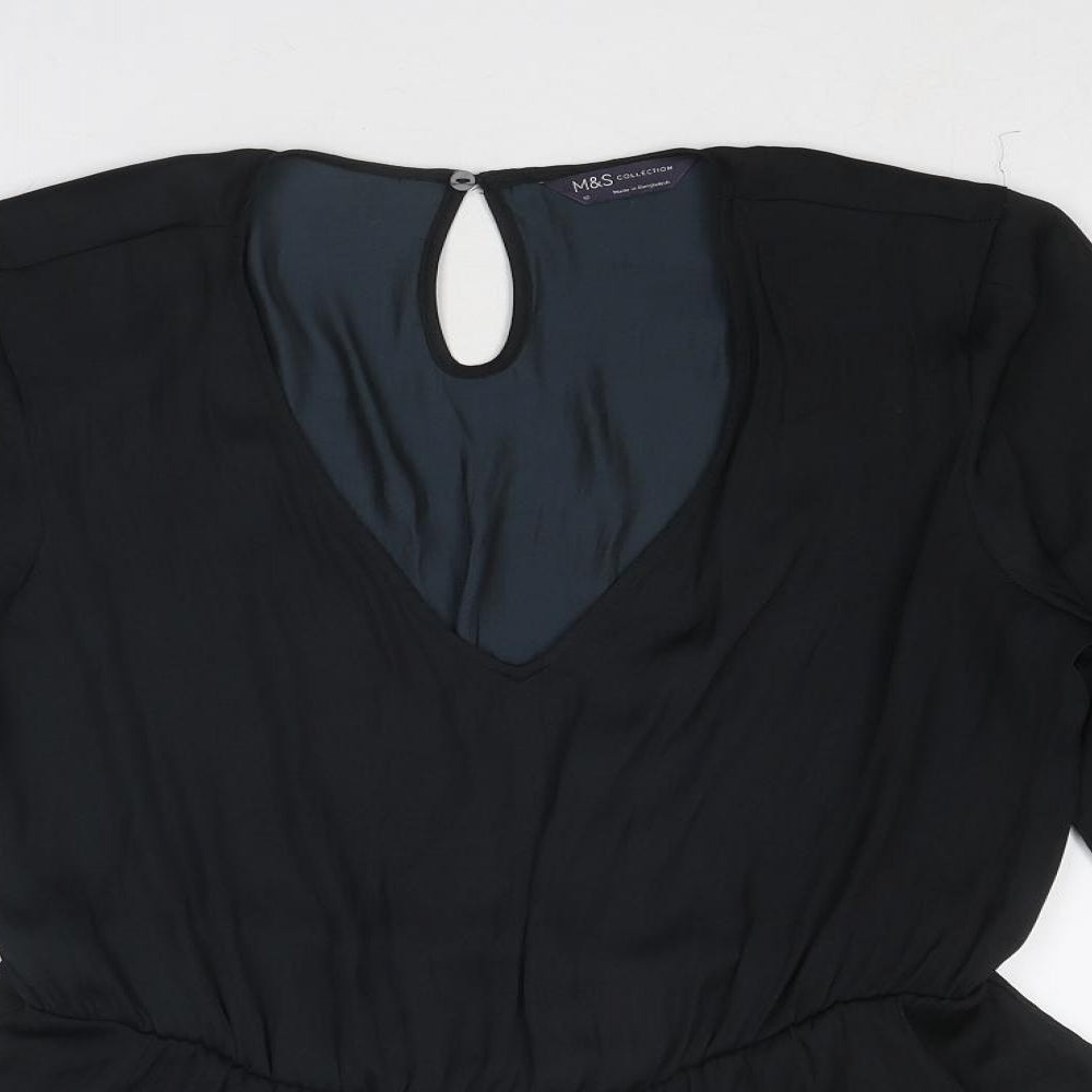 Womens UK Size 12 Marks and Spencer Black Basic Blouse