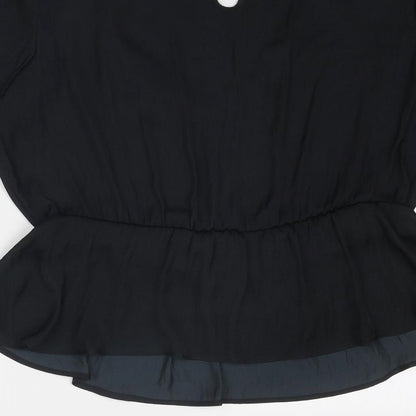 Womens UK Size 12 Marks and Spencer Black Basic Blouse